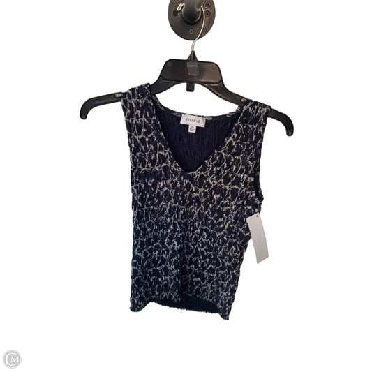 Top Sleeveless By Evereve In Blue & Cream, Size: Xs