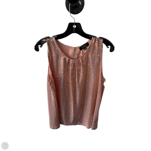 Top Sleeveless By Papillion In Peach, Size: L