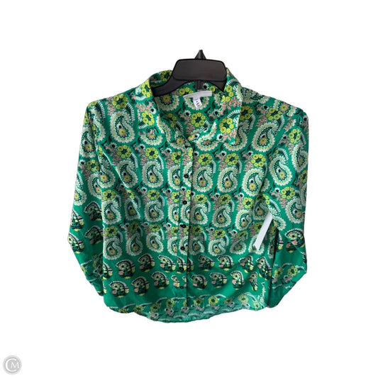 Top Long Sleeve By Coolibar In Green & White, Size: M