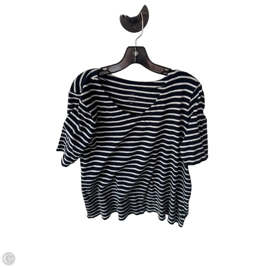 Top Short Sleeve By J. Jill In Blue & White, Size: Lp
