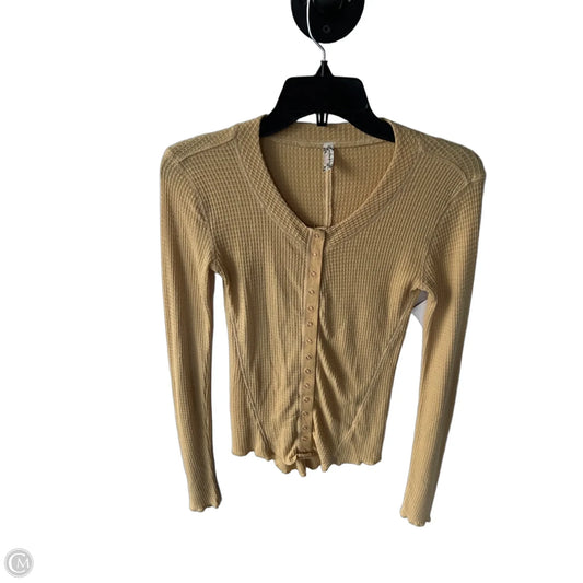 Top Long Sleeve By Free People In Yellow, Size: S