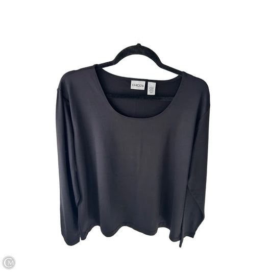 Top Long Sleeve Basic By Chicos In Black, Size: Xl