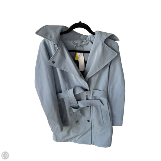 Coat Trench Coat By Calvin Klein In Blue, Size: S