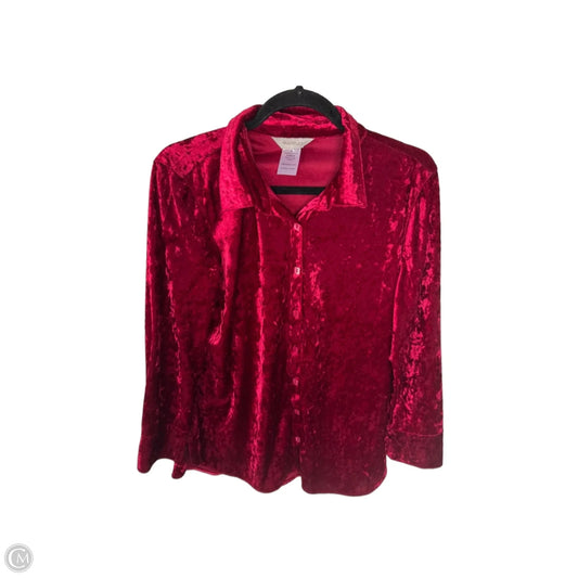 Top Long Sleeve By Multiples In Red, Size: M