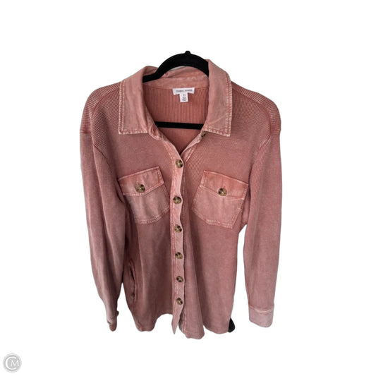 Jacket Shirt By Tribal In Pink, Size: S