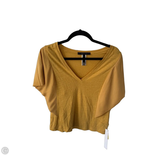 Top Short Sleeve By Bcbgmaxazria In Yellow, Size: Xxs