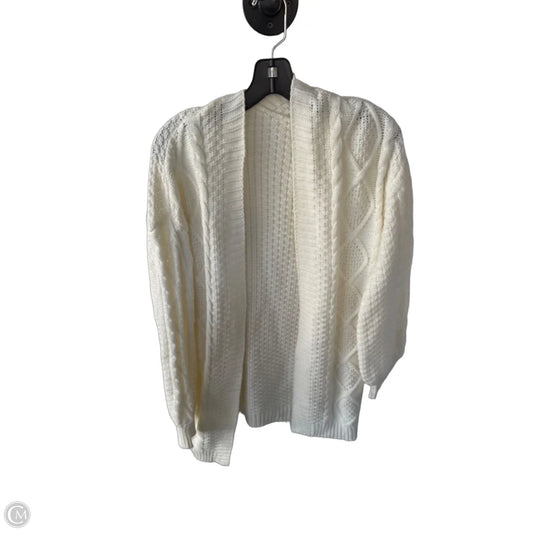 Sweater Cardigan By Clothes Mentor In Cream, Size: M