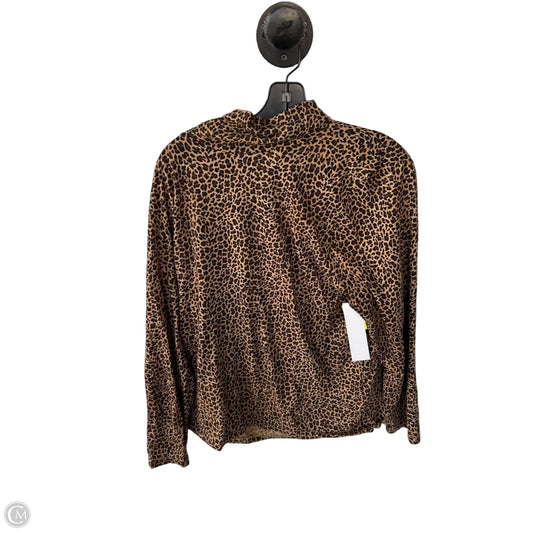 Top Long Sleeve By J. Crew In Black & Tan, Size: Xxl