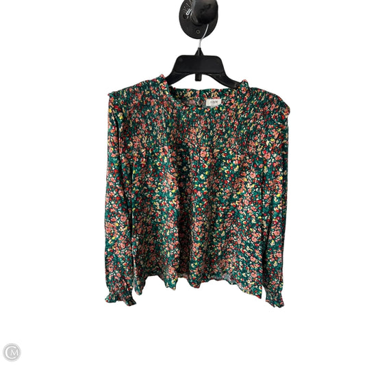 Top Long Sleeve By J. Crew In Green & Pink, Size: Xxl