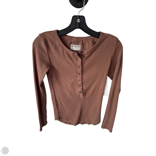 Top Long Sleeve By We The Free In Brown, Size: Xs