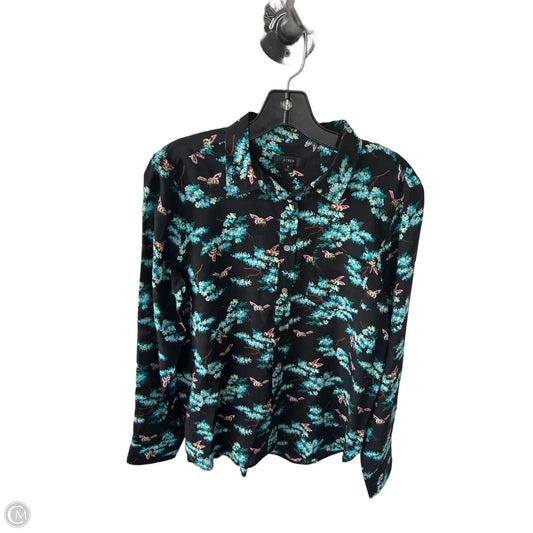 Top Long Sleeve By J. Crew In Black & Blue, Size: M