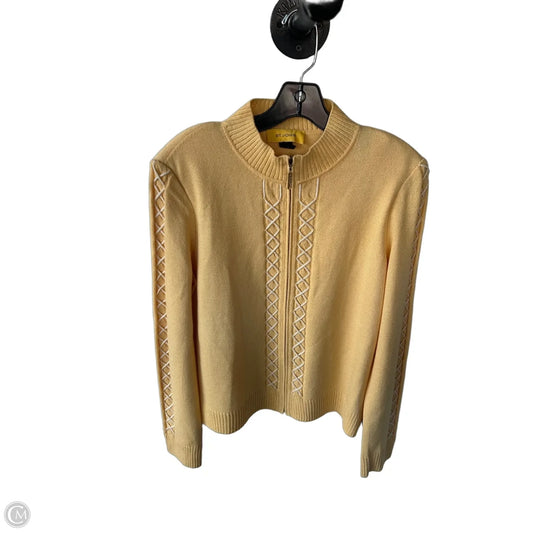 Sweater Cardigan Designer By St. John In Yellow, Size: M