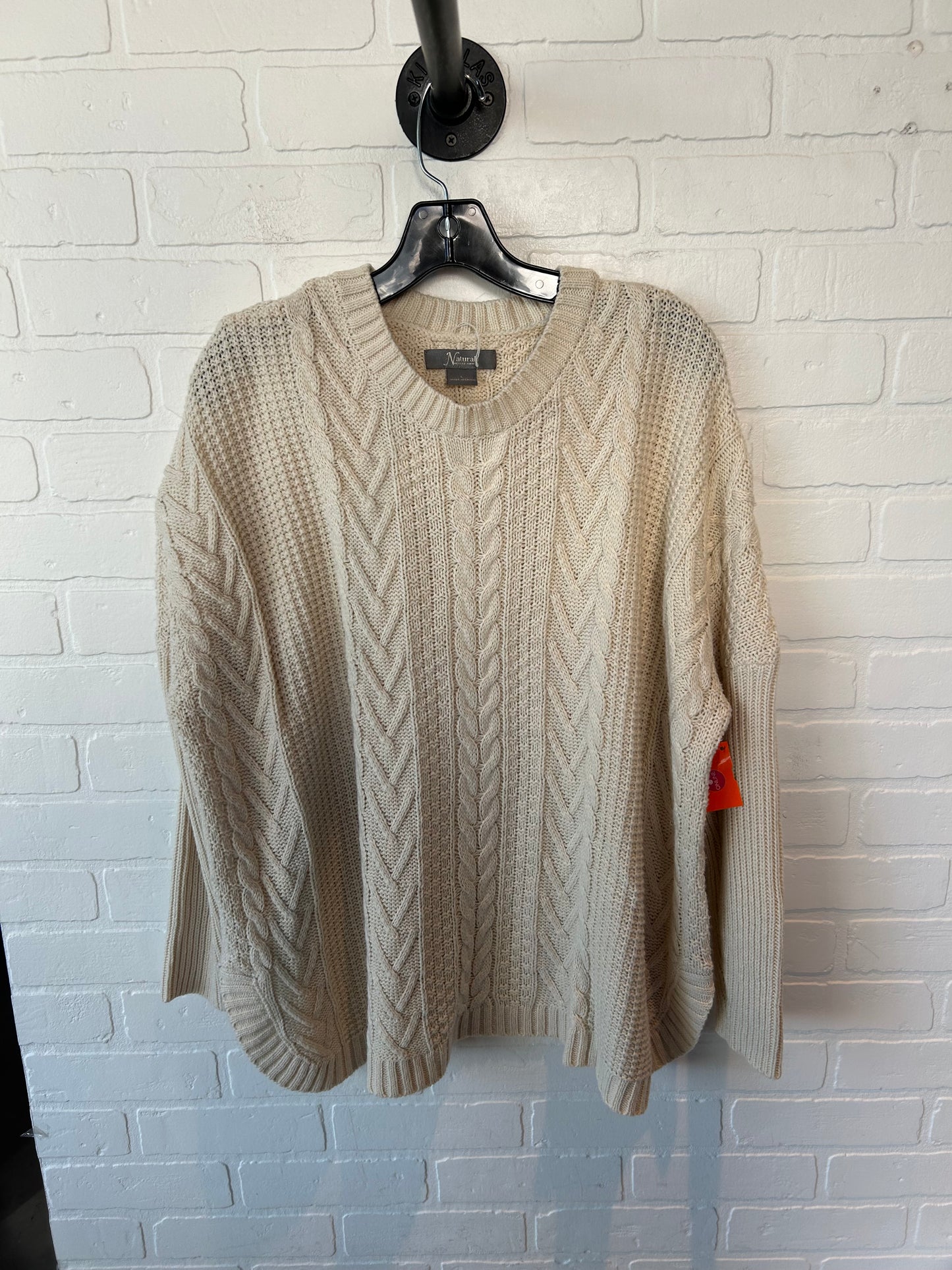 Sweater By Natural Reflections In Cream, Size: L