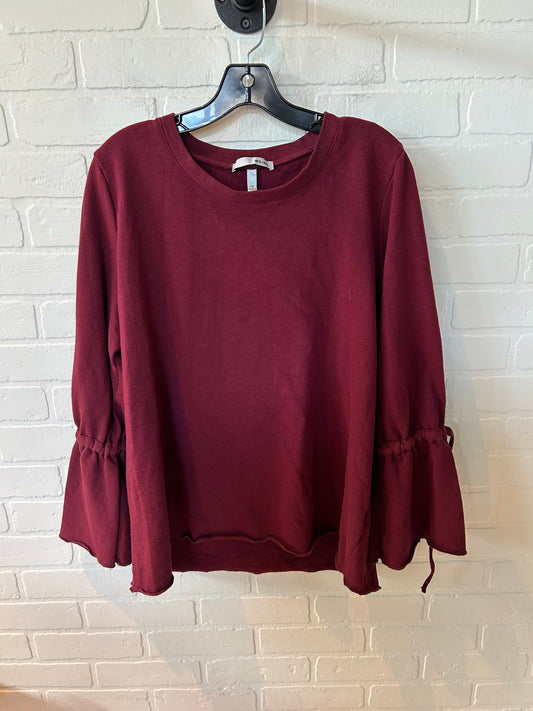 Top Long Sleeve By Wdny In Maroon, Size: 1x