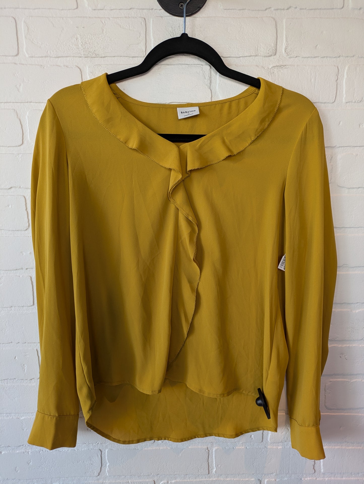 Top Long Sleeve By Babaton In Yellow, Size: Xs