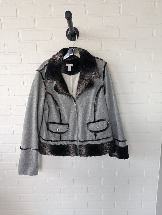 Jacket Faux Fur & Sherpa By Chicos  Size: L