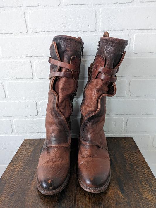 Free People Elle Boots - Brown Leather Boots - Mid-Calf Boots - Lulus